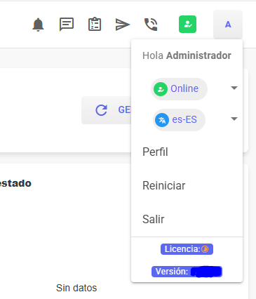 Barra superior de ChatCielo